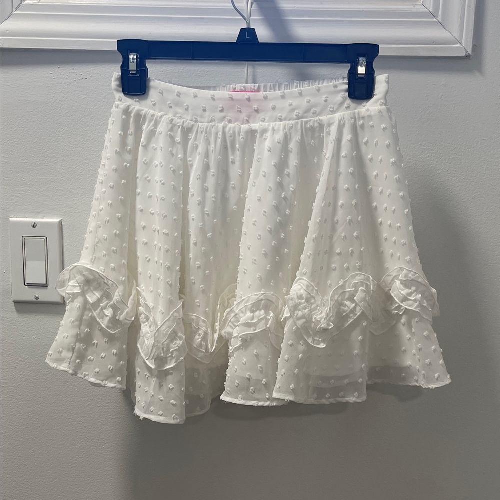 Sugar Thrillz White Textured Skater Skirt